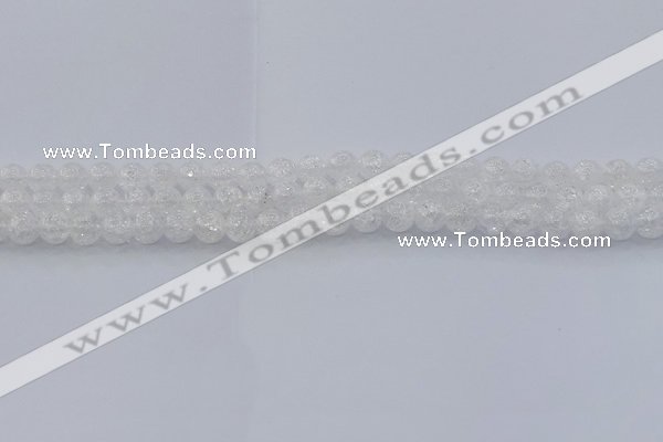 CNC551 15.5 inches 6mm round natural crackle white crystal beads