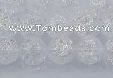 CNC552 15.5 inches 8mm round natural crackle white crystal beads