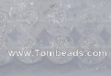 CNC553 15.5 inches 10mm round natural crackle white crystal beads