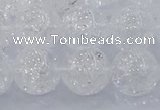 CNC554 15.5 inches 12mm round natural crackle white crystal beads