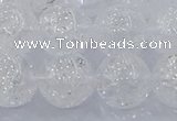 CNC555 15.5 inches 14mm round natural crackle white crystal beads