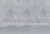 CNC556 15.5 inches 16mm round natural crackle white crystal beads