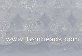 CNC556 15.5 inches 16mm round natural crackle white crystal beads