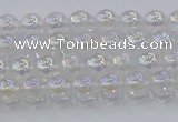 CNC560 15.5 inches 4mm round plated crackle white crystal beads