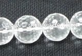 CNC57 15.5 inches 18mm faceted round grade A natural white crystal beads