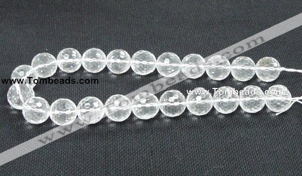 CNC57 15.5 inches 18mm faceted round grade A natural white crystal beads