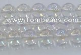 CNC570 15.5 inches 6mm round plated natural white crystal beads