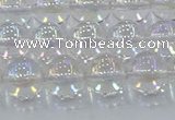 CNC572 15.5 inches 10mm round plated natural white crystal beads