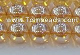 CNC579 15.5 inches 12mm round plated natural white crystal beads