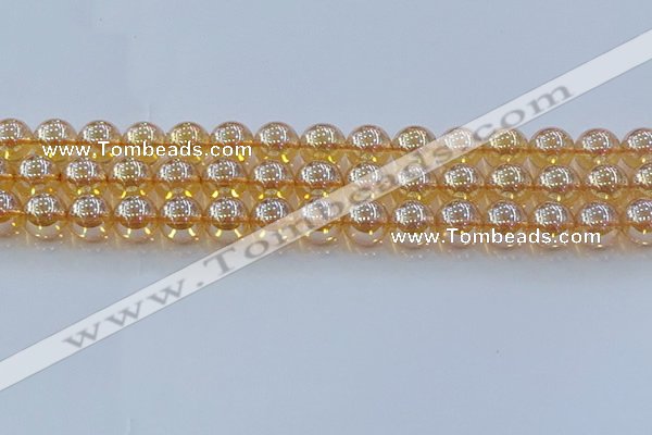 CNC579 15.5 inches 12mm round plated natural white crystal beads