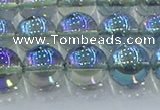 CNC585 15.5 inches 12mm round plated natural white crystal beads
