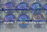 CNC592 15.5 inches 14mm round plated natural white crystal beads