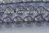 CNC594 15.5 inches 6mm round plated natural white crystal beads