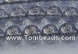 CNC595 15.5 inches 8mm round plated natural white crystal beads