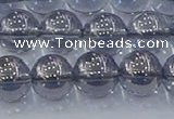 CNC596 15.5 inches 10mm round plated natural white crystal beads