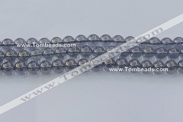 CNC597 15.5 inches 12mm round plated natural white crystal beads