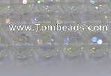 CNC602 15.5 inches 8mm faceted round plated natural white crystal beads