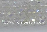 CNC609 15.5 inches 8mm faceted round plated natural white crystal beads