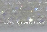 CNC611 15.5 inches 12mm faceted round plated natural white crystal beads