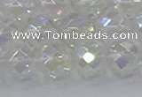 CNC612 15.5 inches 14mm faceted round plated natural white crystal beads