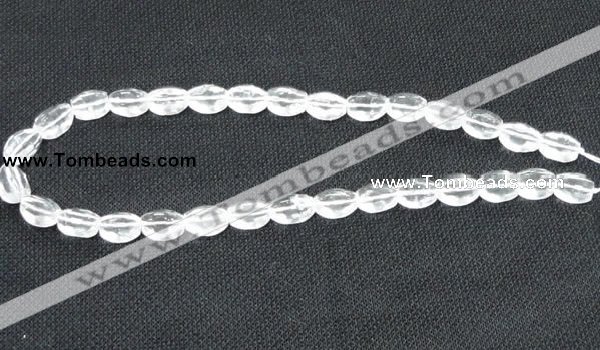CNC62 15.5 inches 10*14mm faceted rice grade A natural white crystal beads