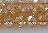 CNC621 15.5 inches 8mm faceted round plated natural white crystal beads