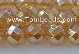 CNC622 15.5 inches 10mm faceted round plated natural white crystal beads