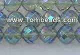 CNC628 15.5 inches 8mm faceted round plated natural white crystal beads