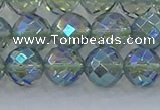 CNC629 15.5 inches 10mm faceted round plated natural white crystal beads
