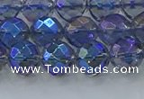 CNC634 15.5 inches 8mm faceted round plated natural white crystal beads