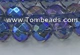 CNC635 15.5 inches 10mm faceted round plated natural white crystal beads