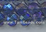 CNC636 15.5 inches 12mm faceted round plated natural white crystal beads