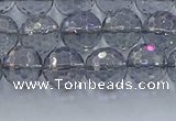 CNC640 15.5 inches 8mm faceted round plated natural white crystal beads