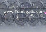 CNC641 15.5 inches 10mm faceted round plated natural white crystal beads