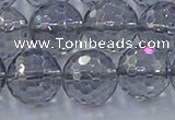 CNC643 15.5 inches 14mm faceted round plated natural white crystal beads