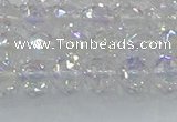 CNC645 15.5 inches 6mm faceted round plated natural white crystal beads