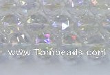 CNC646 15.5 inches 8mm faceted round plated natural white crystal beads