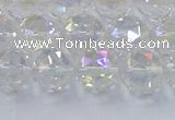 CNC647 15.5 inches 10mm faceted round plated natural white crystal beads