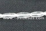 CNC65 6*16mm faceted rice grade A natural white crystal beads