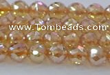 CNC651 15.5 inches 6mm faceted round plated natural white crystal beads