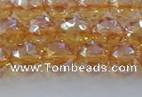 CNC652 15.5 inches 8mm faceted round plated natural white crystal beads