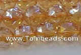 CNC654 15.5 inches 12mm faceted round plated natural white crystal beads