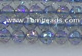 CNC657 15.5 inches 6mm faceted round plated natural white crystal beads