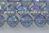 CNC659 15.5 inches 10mm faceted round plated natural white crystal beads