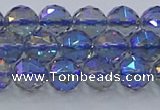 CNC664 15.5 inches 8mm faceted round plated natural white crystal beads