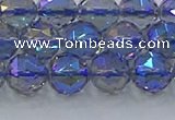 CNC665 15.5 inches 10mm faceted round plated natural white crystal beads