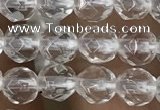 CNC701 15.5 inches 4mm faceted round white crystal beads