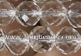 CNC704 15.5 inches 10mm faceted round white crystal beads