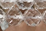 CNC706 15.5 inches 14mm faceted round white crystal beads