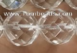 CNC709 15.5 inches 20mm faceted round white crystal beads